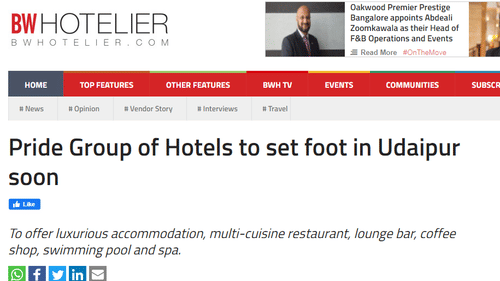 Pride-Group-of-Hotels-to-set-foot-in-Udaipur-soon-BW-Hotelier