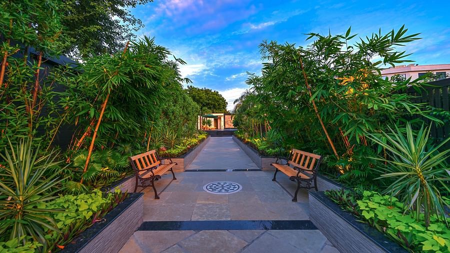 A walkway at Royale Sarovar Portico, Agra