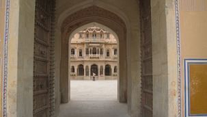 Chomu Palace Entrance Gate with Durbar Hall in Background IMG 4525 - Copy