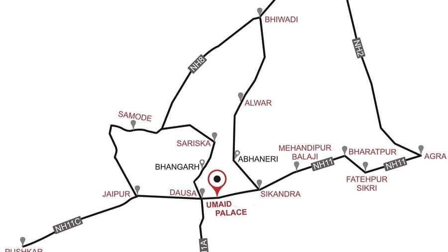 Location Map - Umaid Palace - Dausa