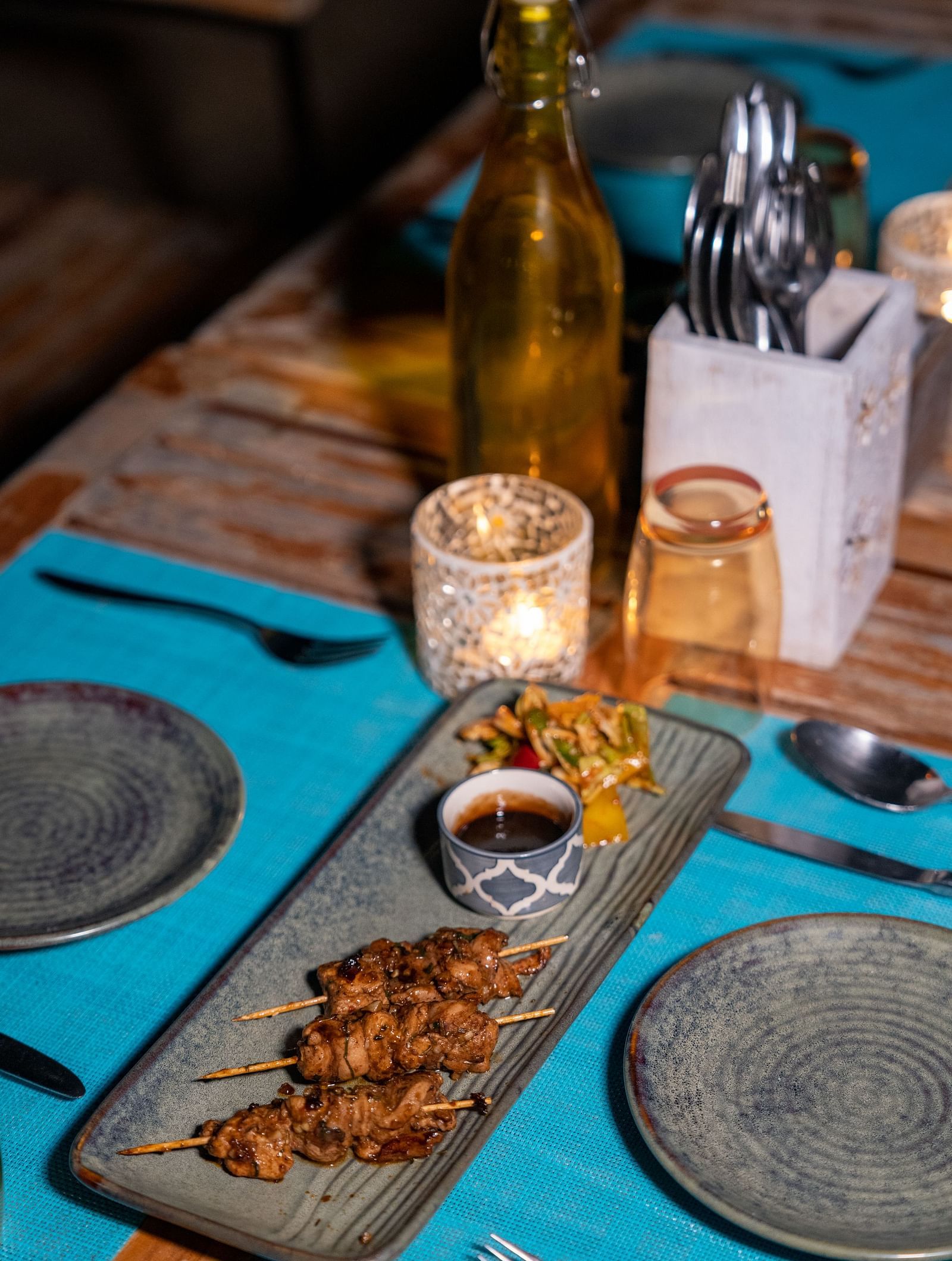 A plate of appetizing starters, beautifully arranged at BluSalzz Escapade Resort, Lansdowne