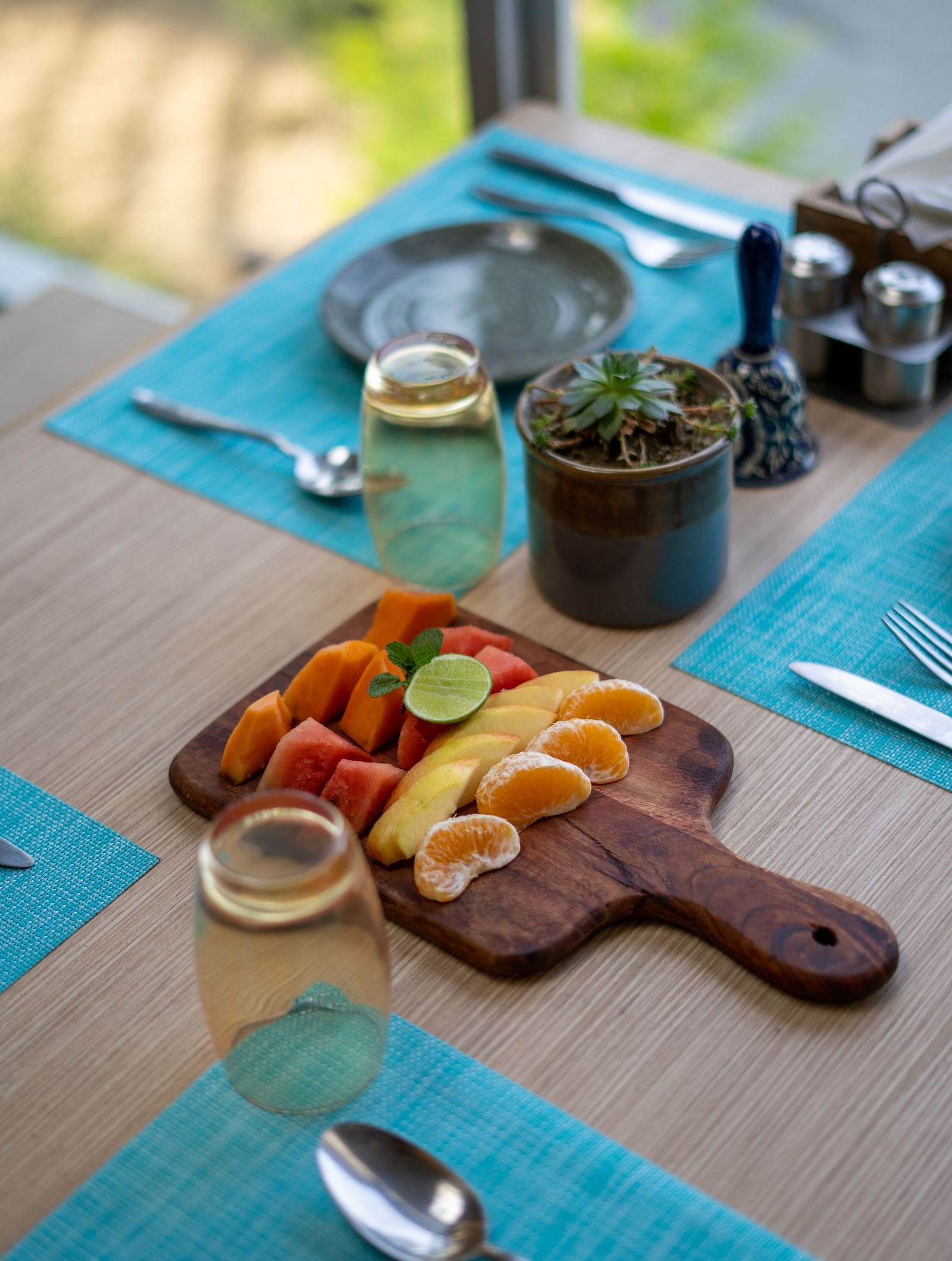 Sliced fruits arranged showcasing vibrant colours and fresh textures at BluSalzz Escapade Resort, Lansdowne