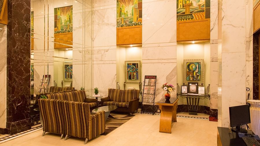 Lobby at our hotel in Ahmedabad, Ahmedabad hotel lobby, Hotel Sarovar Ahmedabad