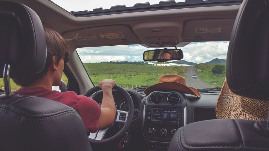 A group of friends on a road trip