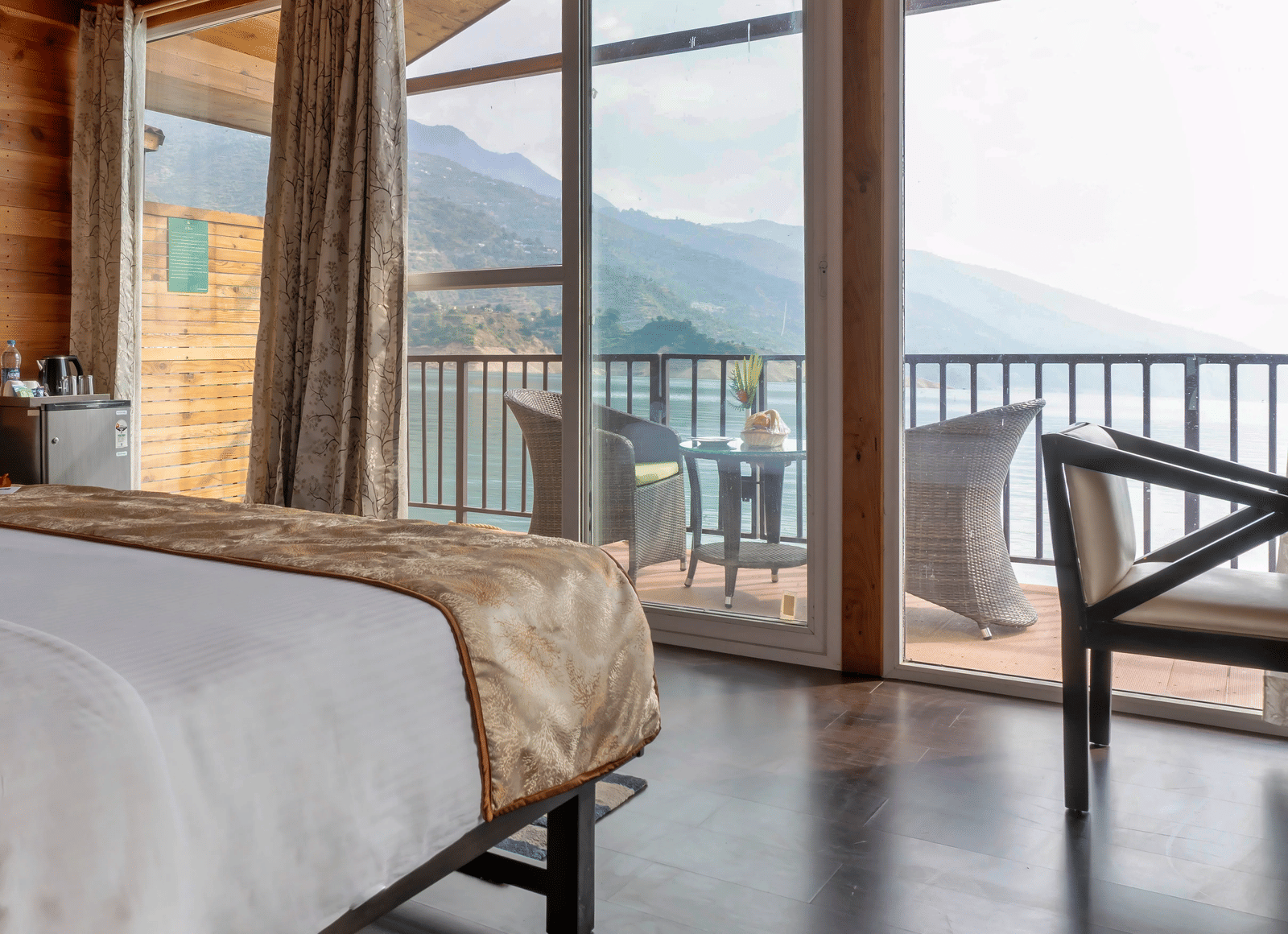 Beautiful views from the porch of the Floating Huts at Le ROI Floating Huts & Eco Rooms.