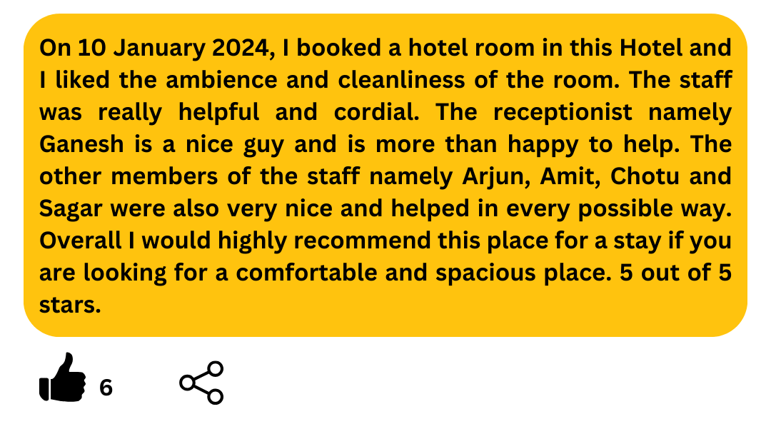 Lime tree 402 has been a home to us for the past 1 month. Its location is very near to Medanta. It takes 10 minutes walking. The service here is excellent. The rooms are kept in sparkling clean. A