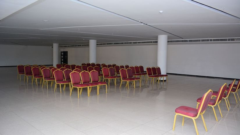 Pride Ranakpur Resort Convention Centre - interior view of the Royal hall containing numerous chairs