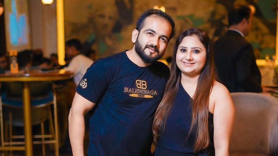 An image of a couple posing at Themis Barbecue House, Panipat