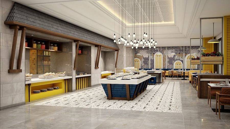 View of the buffet stations at Trophe All Day Dining, Cloud 9 Sarovar Premiere, Goa