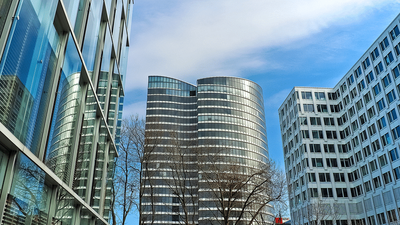 A view of buildings from afar