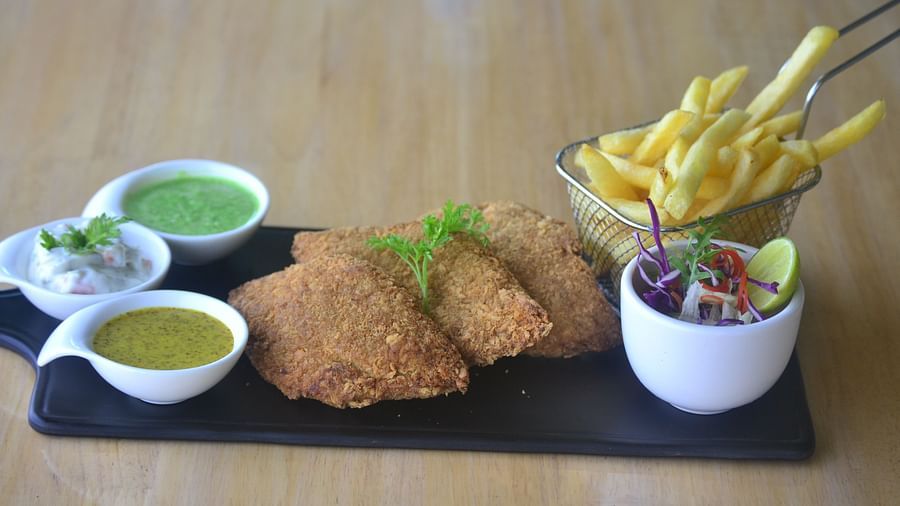 a plate of fish and chips - polo floatel kolkata