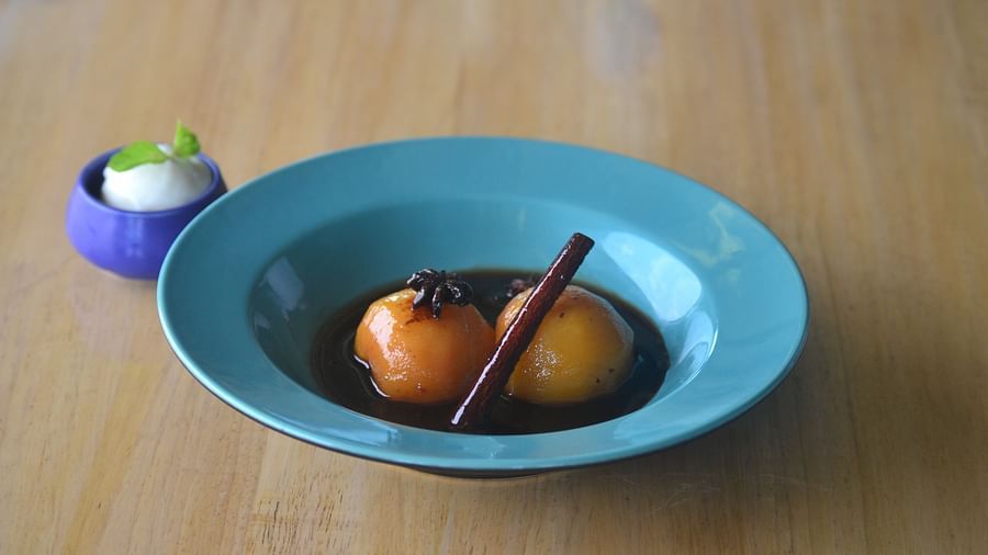 a plate serving of dessert - polo floatel kolkata
