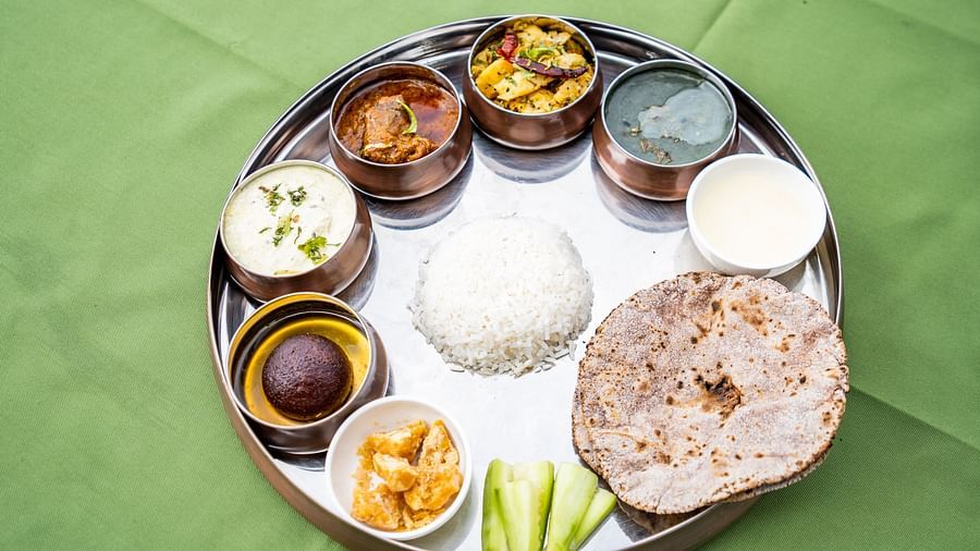 Uttrakhandi Thali with various food items at Te Aroha By Shervani, Mukteshwar