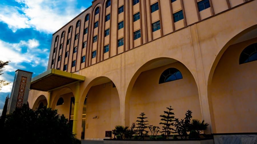 Low-angle capture of arched facade a hotel - Serene Sarovar Premiere Hargeisa