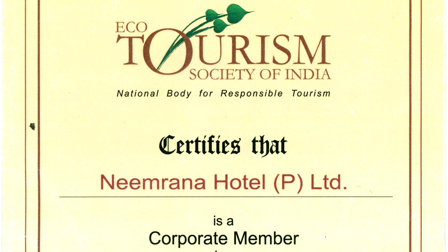 Tourism society of India certificate to NHPL - March-2012 g4xtui