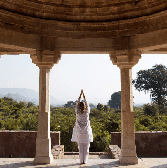 Yoga Outdoor at temples -Surya Bagh Ajabagrh-Experience1
