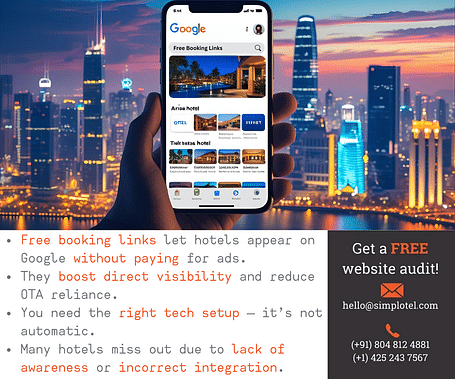 A hand holding a phone with the screen displaying different hotels.