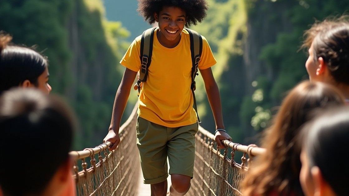 Leadership building outdoor challenge for students at Nature Trails