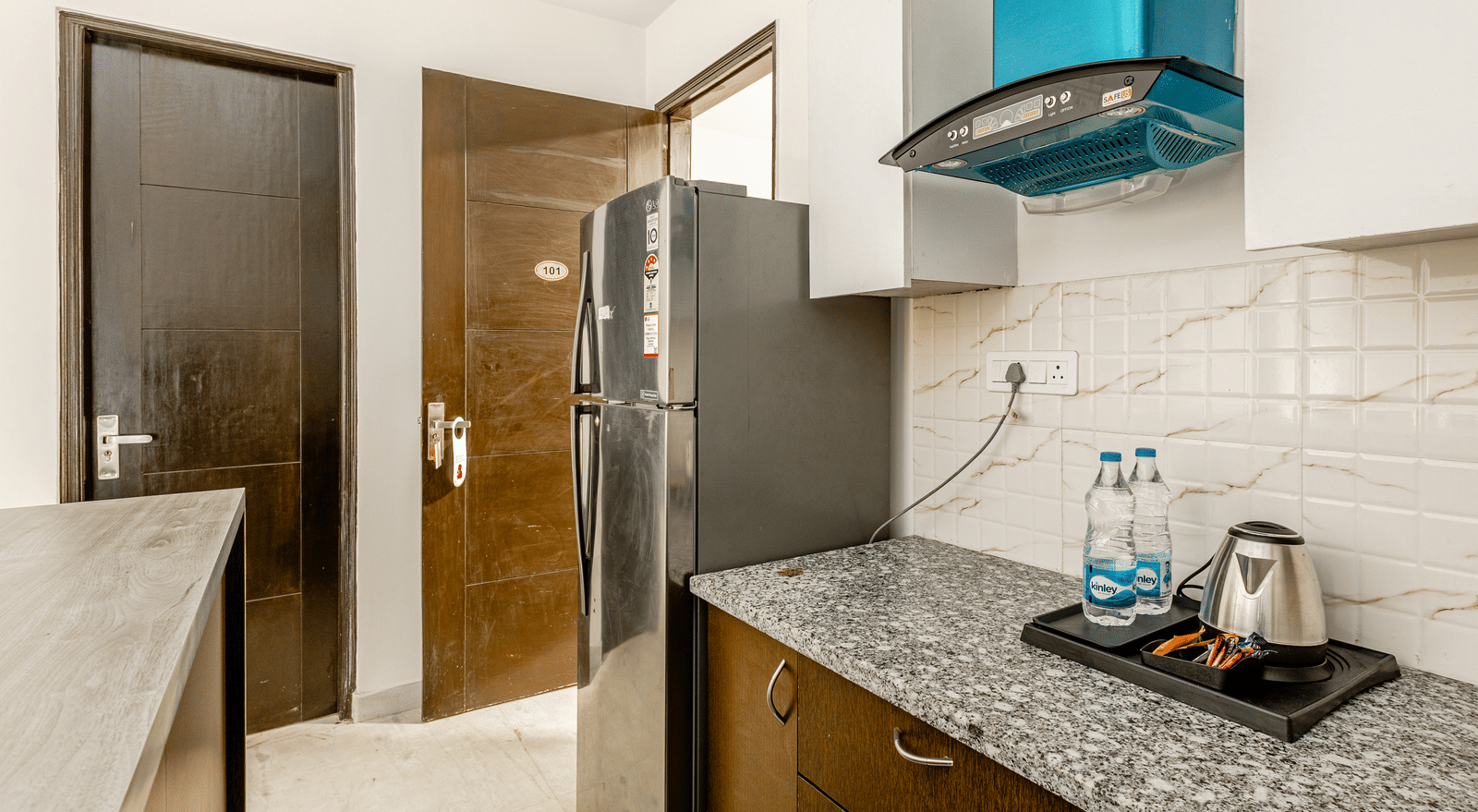 Side view of kitchen area at Lime Tree