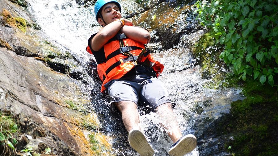 LETS Camp activity Tirthan Water Slide