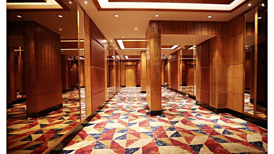 the lobby area outside one of the banquet halls