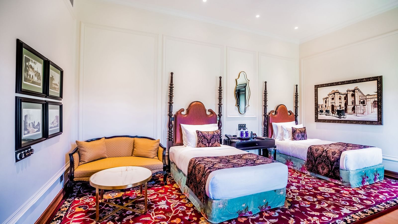 Luxurious twin-bed room with classic decor at MAYFAIR Tea Resort, Siliguri