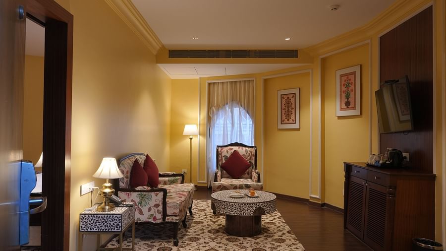 The royal living room of Suite Cottage Room at The Garden Ananta Elite Rajkot 1