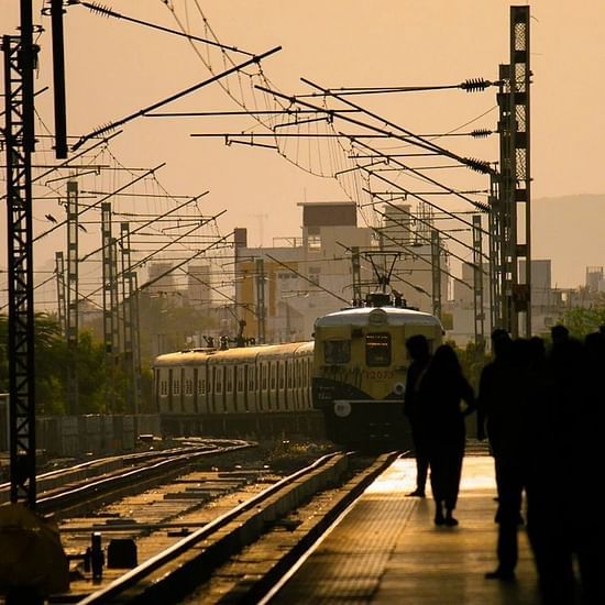 A train on the railway track