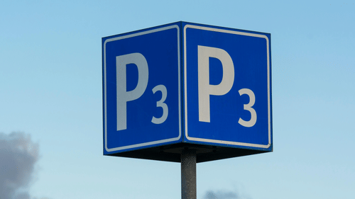 A parking lot sign