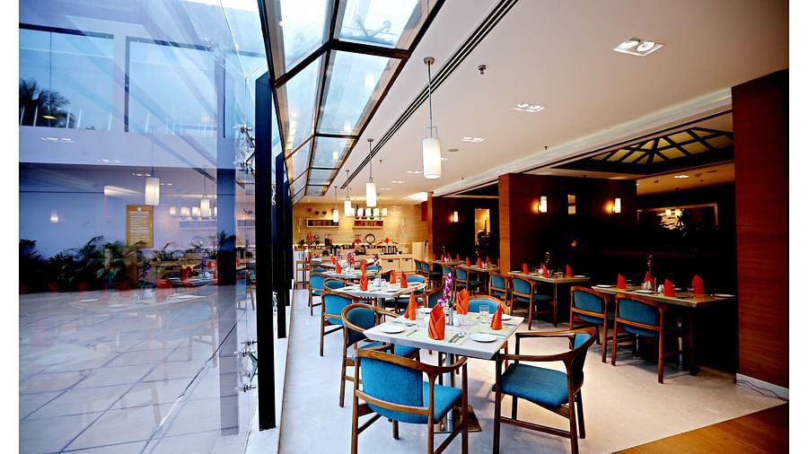 seating area at Cascades restaurant in Vizag 5