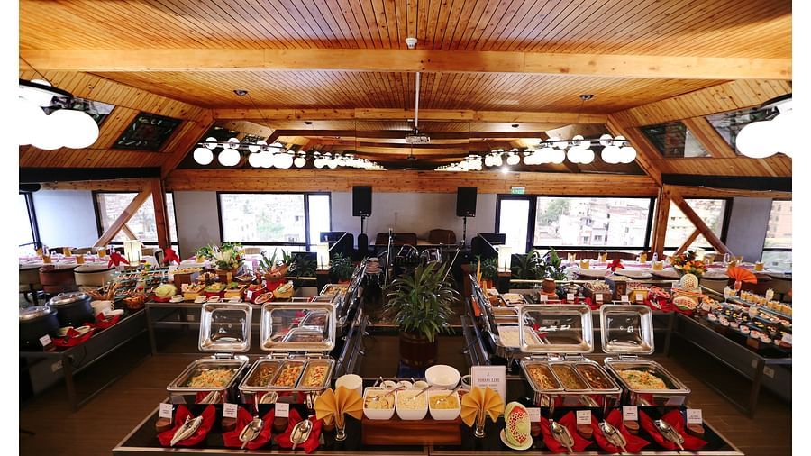 a food spread at Horizon restaurant in Vizag