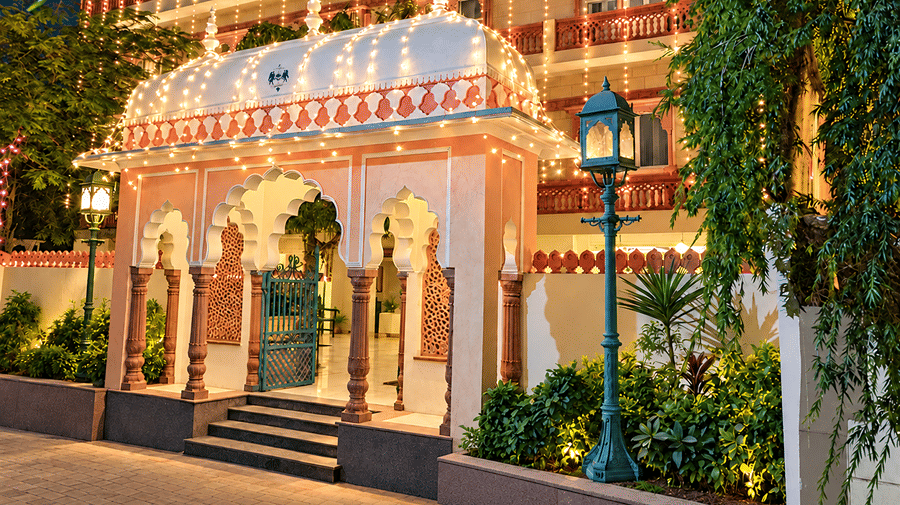 Facade-Gala Dinner-Suryaa Villa-Jaipur-Entrance at Night