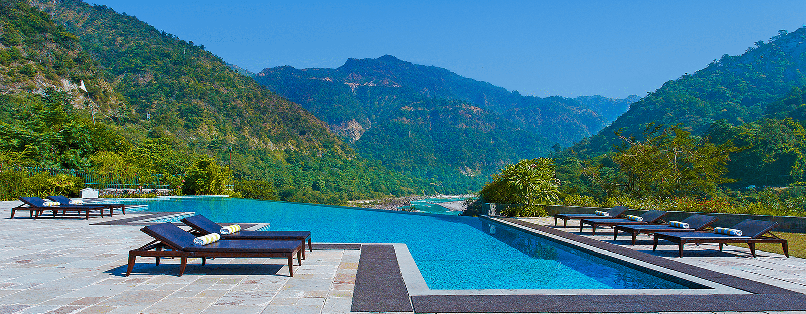 Outdoor swimming pool offering a scenic mountain view.