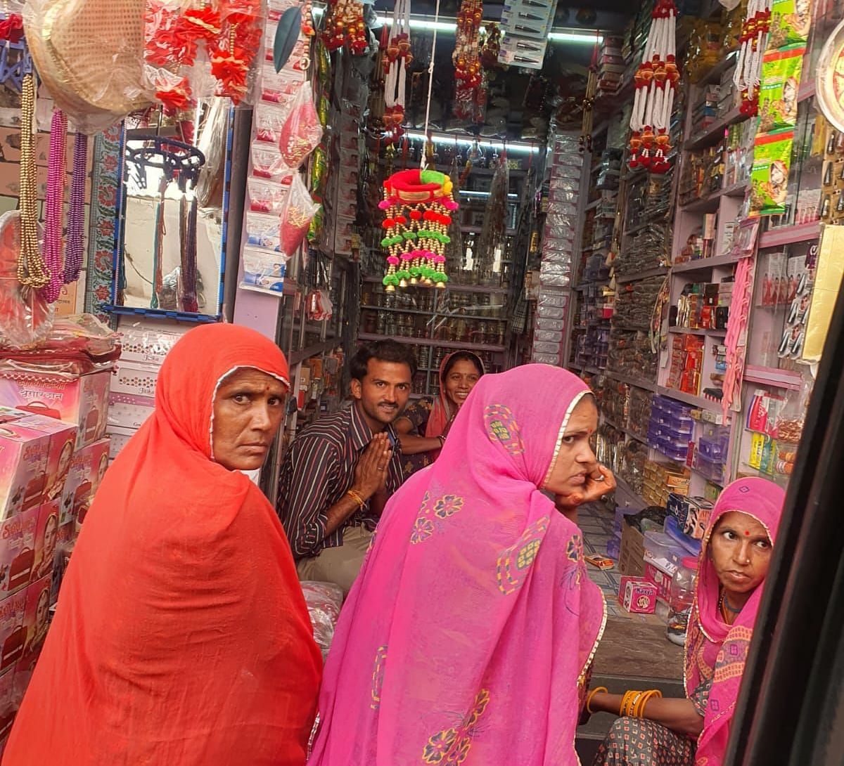 image of Locals shopping at a grocery store in rajasthan