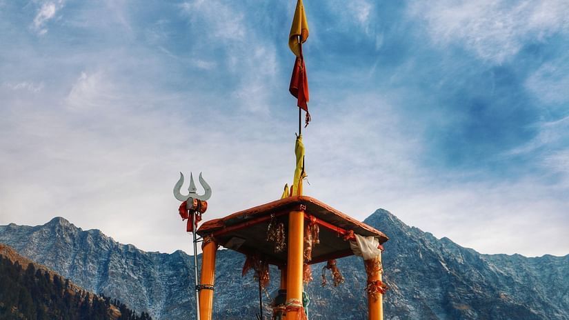 Indian temple amidst the mighty mountains