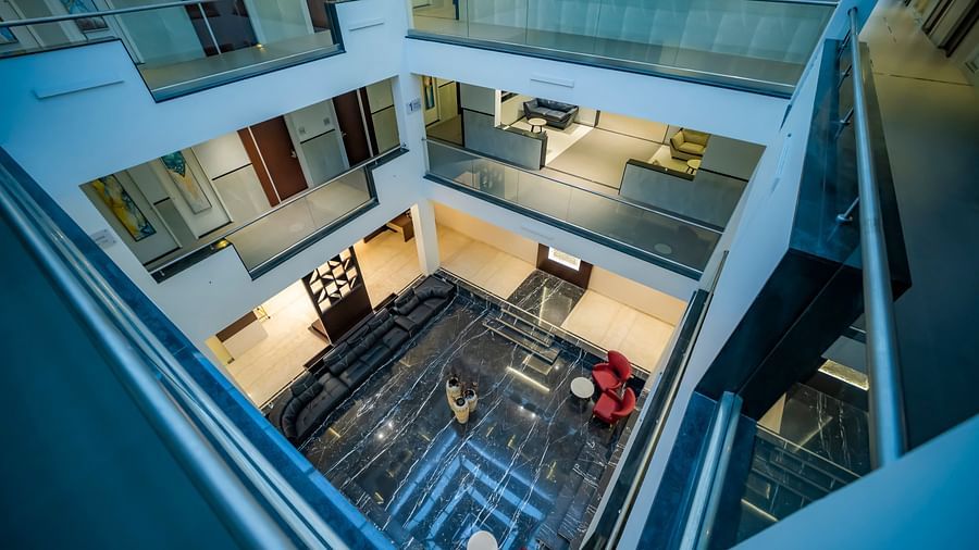 A high-angle shot of the interiors of the best hotel near Mumbai airport