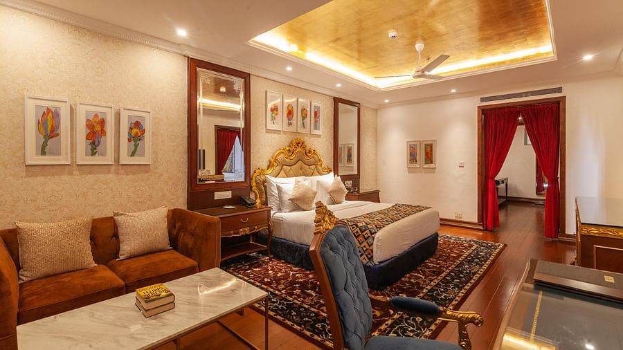 a king size bed offered at one of the rooms - Mayfair Lake Resort, Raipur 7
