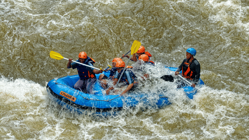 People river rafting in Goa