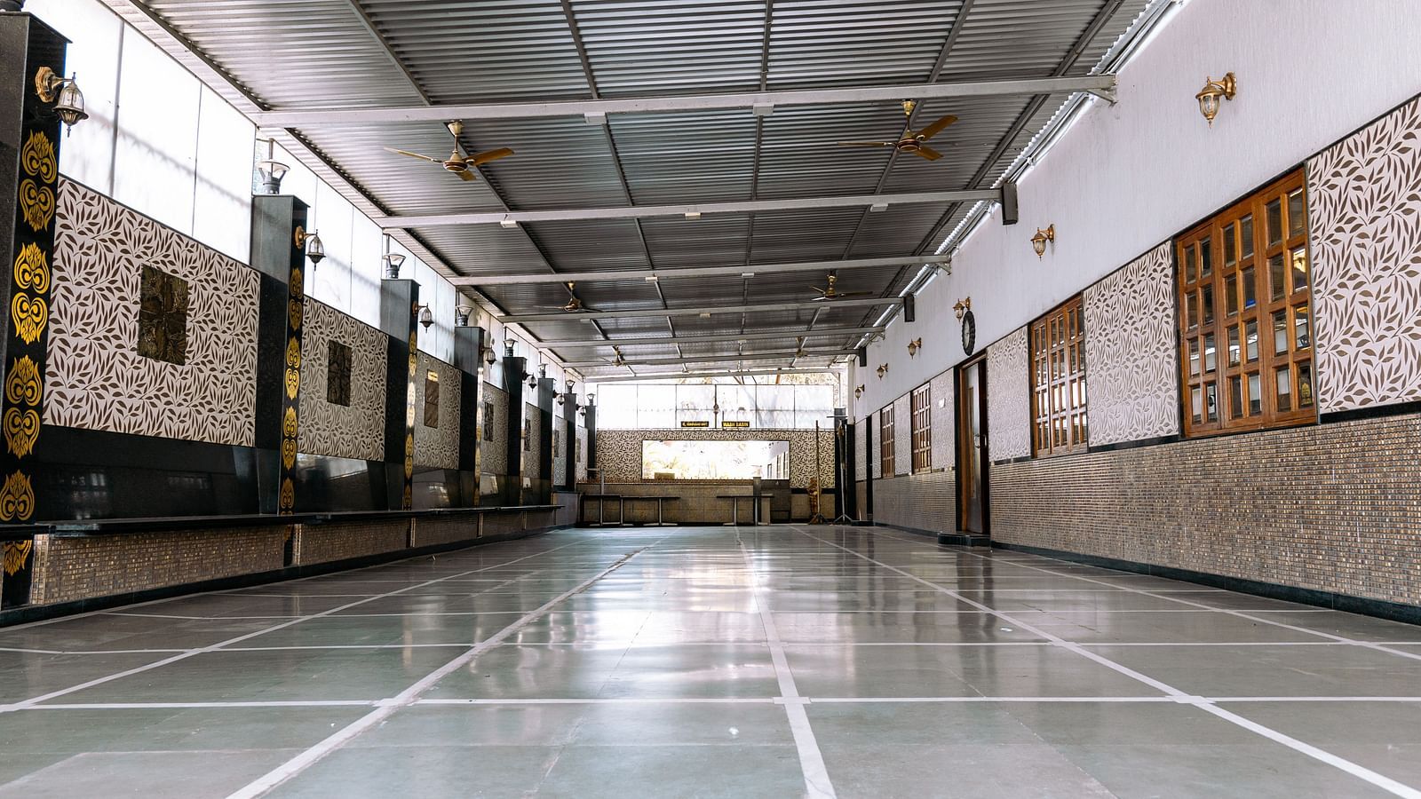 image of the corridor that opens to the banquet hall at The Grand Krishna Rooms 