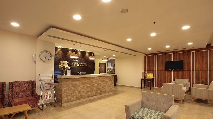 Reception area of Starlit Suites, Bangalore