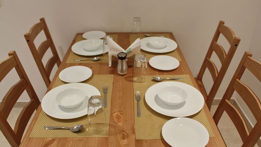 Front view of dining table in 1 BHK apartment - Maxxvalue Apartment, Hiranandani, Powai