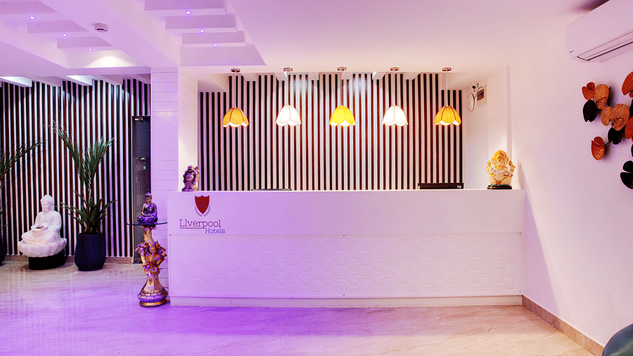 the reception at our hotel in bangalore