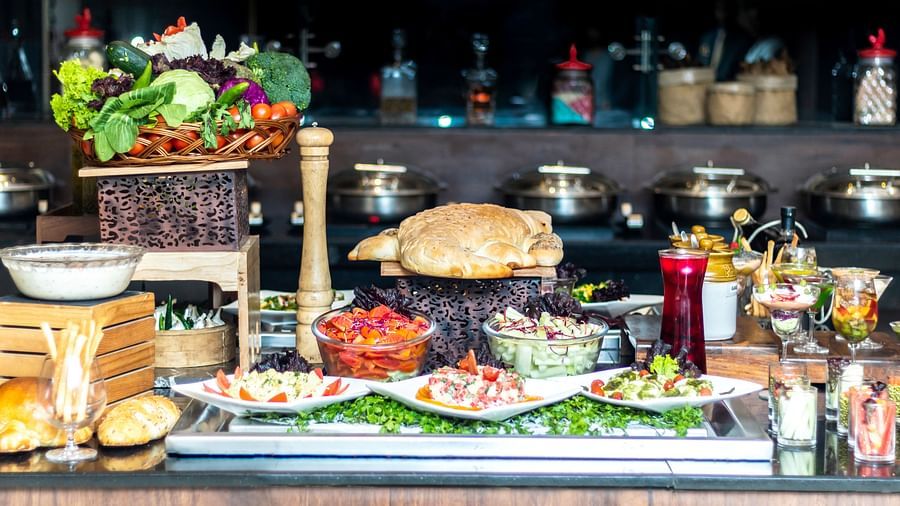 Buffet Close up at Branche Restaurant at Golden Suites, Gurgaon