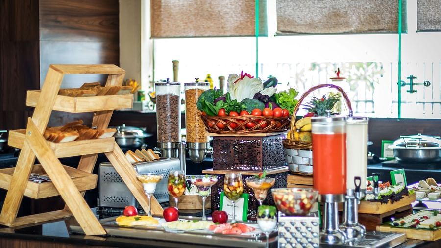 Buffet Closeup at Branche Restaurant at Golden Suites, Gurgaon