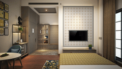 A stylish hotel room with a minimalist design, a large bed, comfortable furnishings, and soft lighting to create a relaxing space - Sarovar Premiere Amritsar