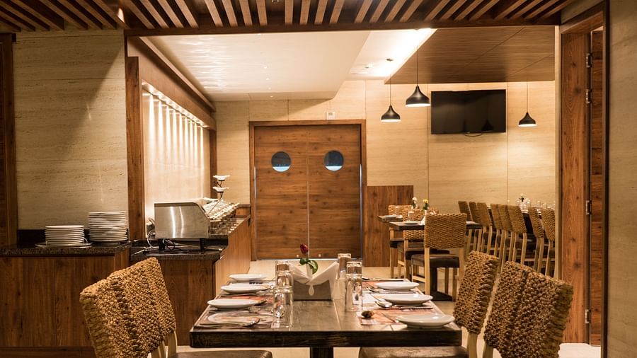 interiors of a restaurant at Cholaa Dynasty, Kumbakonam