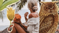 person sitting on a roof