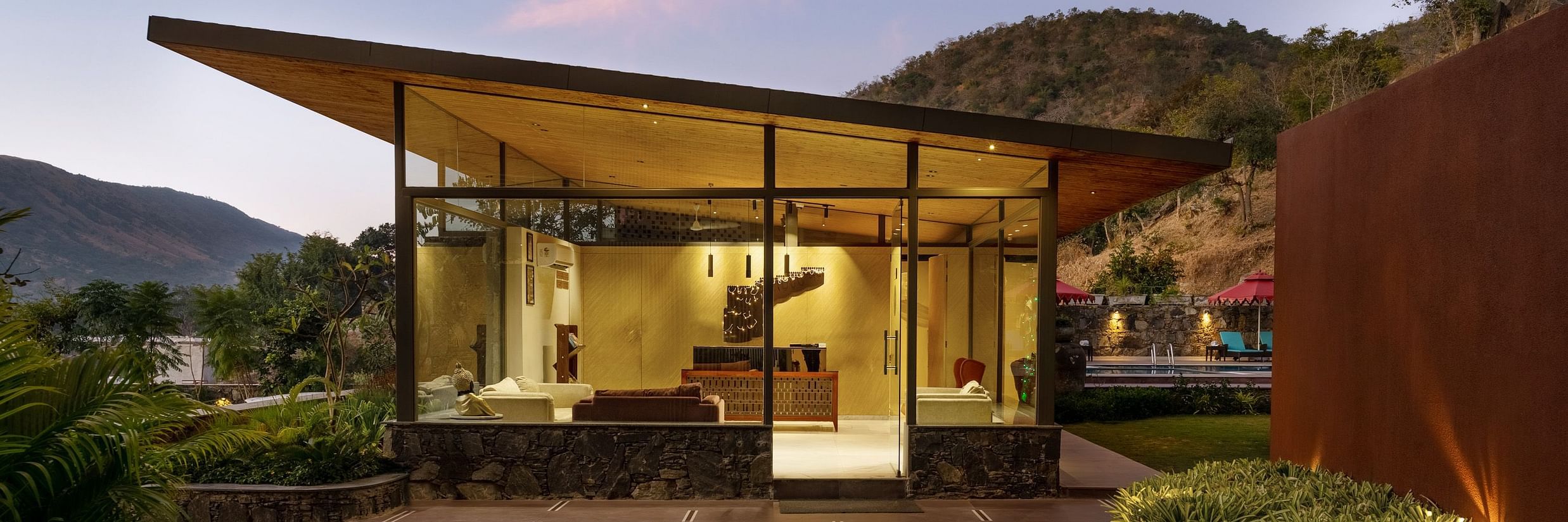 exterior of the reception area at Stone Wood Hotel, Kumbhalgarh