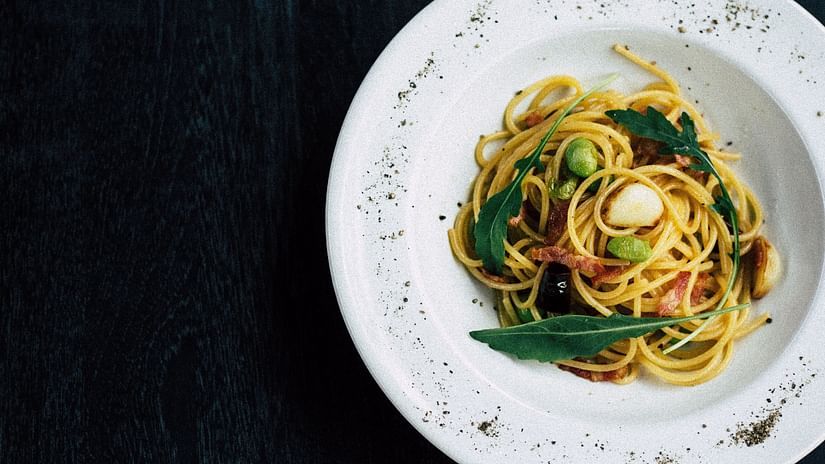 Spaghetti in a plate