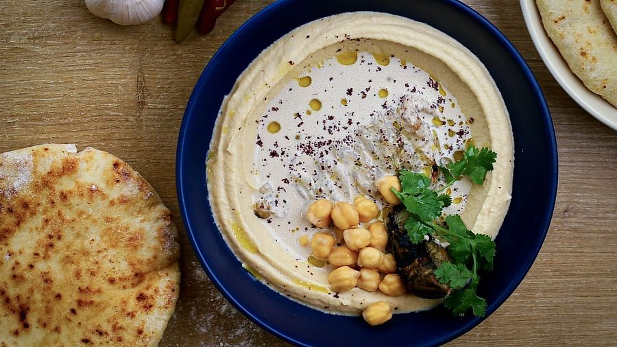 Mediterranean food served on a table